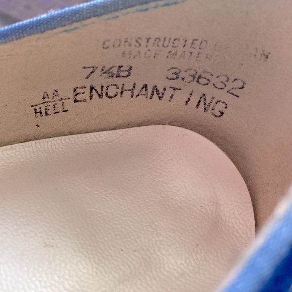 🌷 Dyeables 🌷 Vintage Gorgeous Vibrant Blue Satin Heel Shoes - Picture 13 of 13